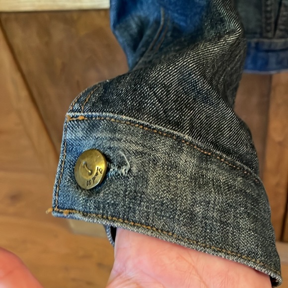 Level 99 distressed denim jacket. - Picture 4 of 5